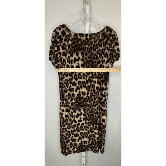 INC International Concepts Leopard Print Shift Dress L Animal Print Short Sleeve - Picture 4 of 6